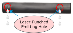 Laser-punched hole