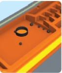 Laser drilled outlet