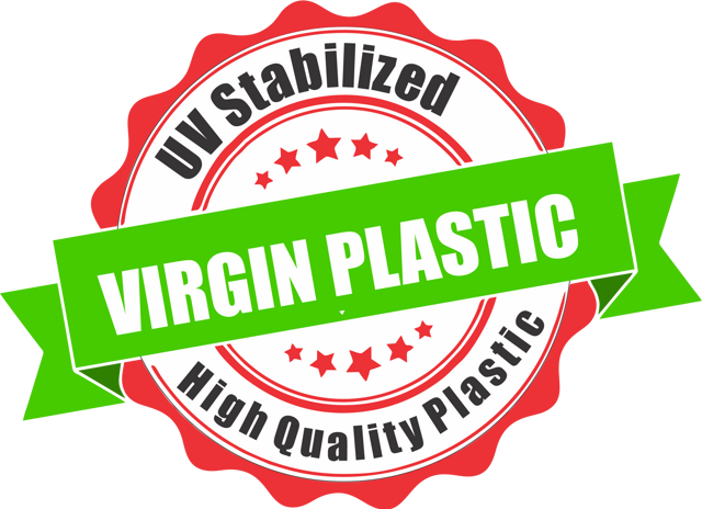 Made with virgin plastic